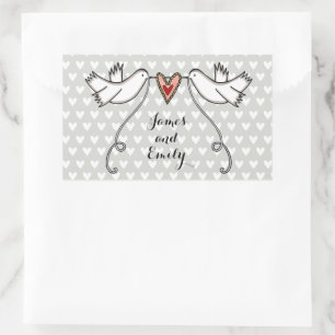 Persoonlijke White Doves Wedding Sticker