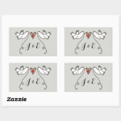 Persoonlijke White Doves Wedding Sticker (Vel)
