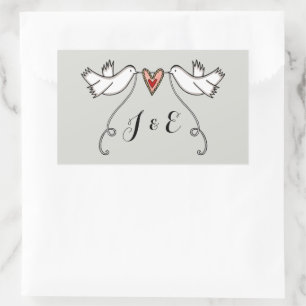 Persoonlijke White Doves Wedding Sticker