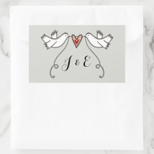Persoonlijke White Doves Wedding Sticker (Tas)