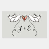 Persoonlijke White Doves Wedding Sticker (Voorkant)