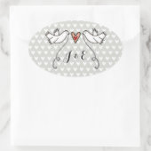Persoonlijke White Doves Wedding Sticker (Tas)