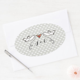 Persoonlijke White Doves Wedding Sticker