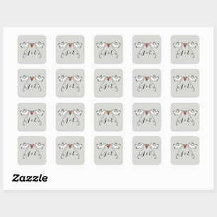 Persoonlijke White Doves Wedding Sticker