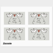 Persoonlijke White Doves Wedding Sticker (Vel)
