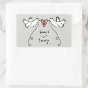 Persoonlijke White Doves Wedding Sticker