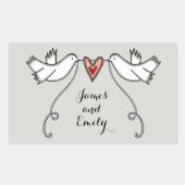 Persoonlijke White Doves Wedding Sticker (Voorkant)