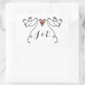 Persoonlijke White Doves Wedding Sticker (Tas)