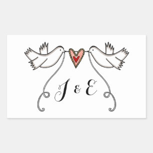 Persoonlijke White Doves Wedding Sticker