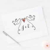 Persoonlijke White Doves Wedding Sticker (Envelop)