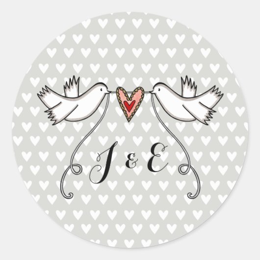 Persoonlijke White Doves Wedding Sticker (Voorkant)