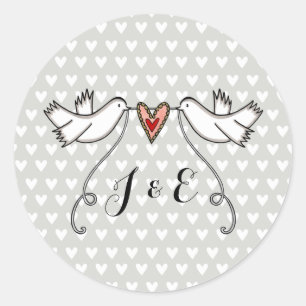 Persoonlijke White Doves Wedding Sticker