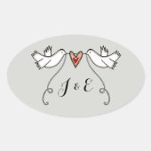 Persoonlijke White Doves Wedding Sticker (Voorkant)
