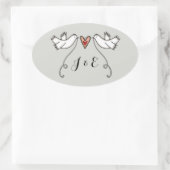 Persoonlijke White Doves Wedding Sticker (Tas)