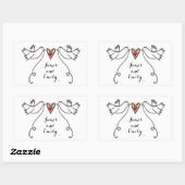 Persoonlijke White Doves Wedding Sticker (Vel)