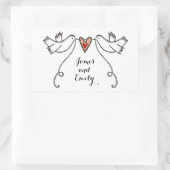 Persoonlijke White Doves Wedding Sticker (Tas)