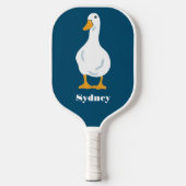 Persoonlijke White Duck Illustratie met veren Pickleball Paddle (Voorkant)