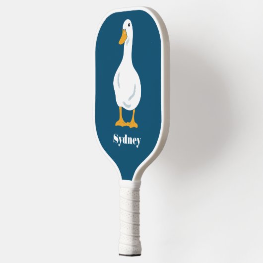Persoonlijke White Duck Illustratie met veren Pickleball Paddle (Links)