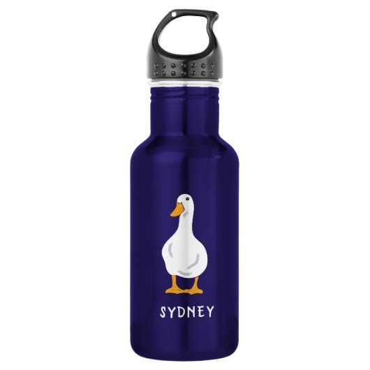 Persoonlijke White Duck Illustratie Waterfles (Voorkant)
