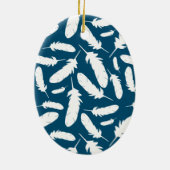Persoonlijke White Duck Illustration Navy Blue Keramisch Ornament (Achterkant)
