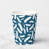 Persoonlijke White Duck Illustration Navy Blue Papieren Bekers (Achterkant)