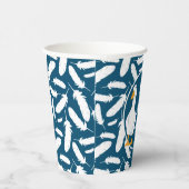 Persoonlijke White Duck Illustration Navy Blue Papieren Bekers (Rechts)