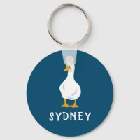 Persoonlijke White Duck Illustration Navy Blue