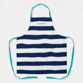 Persoonlijke White Stripes en Bewerkbare Kleur Schort (Voorkant)