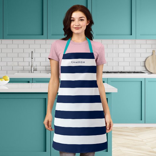 Persoonlijke White Stripes en Bewerkbare Kleur Schort