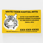 Persoonlijke White Tiger Martial Arts Aanpassen Spandoek (Horizontaal)