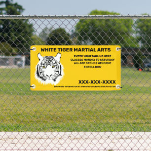 Persoonlijke White Tiger Martial Arts Aanpassen Spandoek