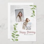 Persoonlijke whiteminimalist Happy Birthday (Voorkant / Achterkant)