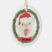 Persoonlijke whitepug keramisch ornament (Rechts)