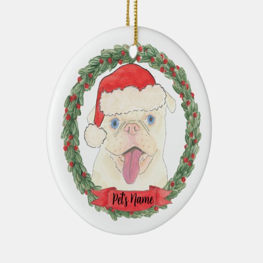 Persoonlijke whitepug keramisch ornament (Rechts)