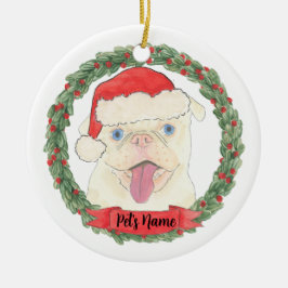 Persoonlijke whitepug keramisch ornament