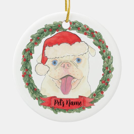 Persoonlijke whitepug keramisch ornament (Voorkant)