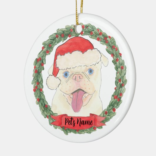Persoonlijke whitepug keramisch ornament (Links)