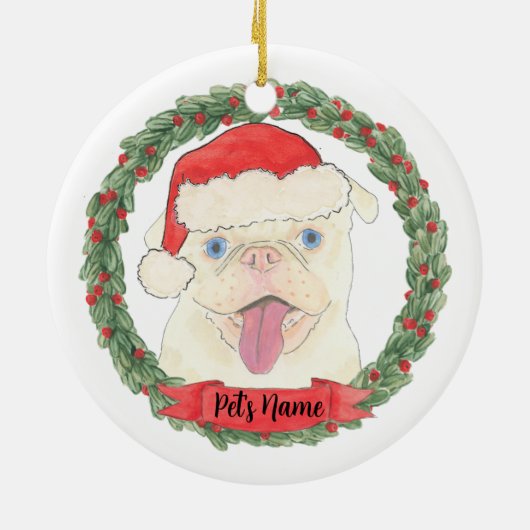 Persoonlijke whitepug keramisch ornament (Achterkant)