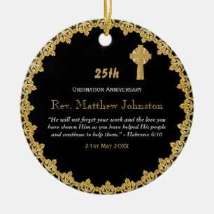 Persoonlijke WIJDINGSVERJAARDAG Priester Pastor Keramisch Ornament