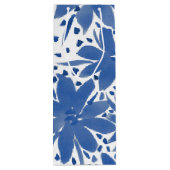Persoonlijke wijn bloemendesign blauwe cadeautas (Achterkant)