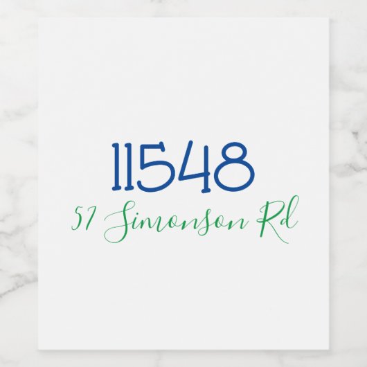 Persoonlijke wijn L met postcode en straatnaam Wijn Etiket (Enkel label)