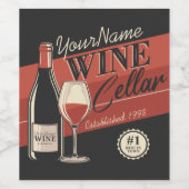 Persoonlijke wijnkelder flesproeverij bar  wijn etiket (Enkel label)