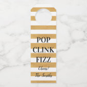 Persoonlijke wijnlabel POP CLINK FIZZ Flessenhanger (Voorkant)