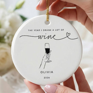 Persoonlijke wijnliefhebber Kerst Ornament