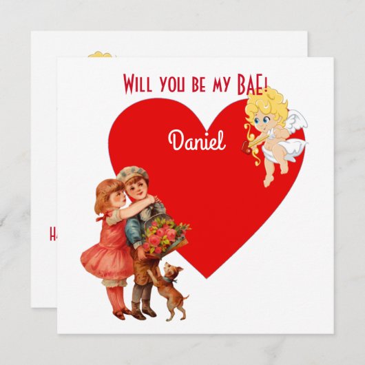 Persoonlijke Wil Je Mijn BAES Zijn Cupido Engelkaa (Voorkant / Achterkant)
