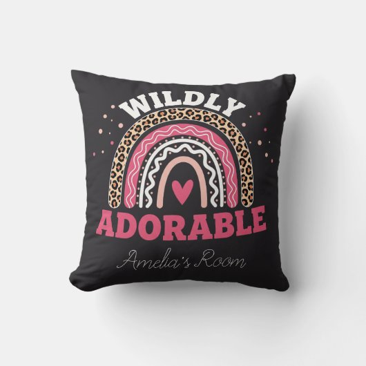 Persoonlijke Wild One Boho Luipaard Regenboog Deke Kussen (Voorkant)