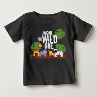 Persoonlijke WILD ONE Green Safari 1ste verjaardag