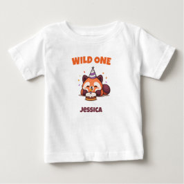 Persoonlijke Wild One Rode Panda Eerste Verjaardag