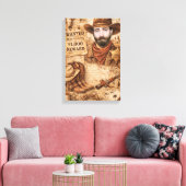 Persoonlijke Wild West Gezochte Cowboy Canvas Afdruk (Insitu (Woonkamer))