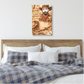 Persoonlijke Wild West Gezochte Cowboy Canvas Afdruk (Insitu (Slaapkamer))